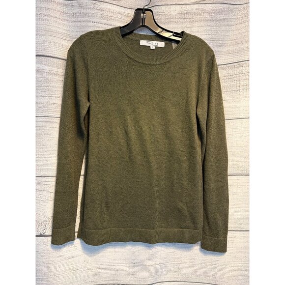 The Line Sweaters - The Line Olive Green Cotton/Silk Sweater Size S